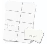OfficeGear Fiches Bristol A7 74 x 105 mm - 200 Cartes Imprimables | 25 feuilles A4, 8 par feuille, carton blanc 150 g/m², microperforé - Fiches de révision, cartes mémo + modèle Word