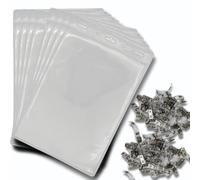 OfficeGear Lot de 100 porte-badges d'événement verticaux à suspendre format A6 (105 x 150 mm) + 100 clips de revers - Ouverture sur le dessus pour cartes d'identité, passeports, badges visiteurs