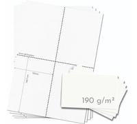 OfficeGear Lot de 120 cartes postales épaisses A6 - 105 x 148 mm - 190 g/m² - Perforées et imprimables - Pour révision d'étude - Recharges de menu - Avec modèle de design