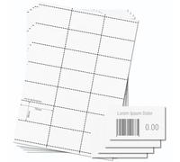 OfficeGear Lot de 25 feuilles de 525 étiquettes de prix pour codes-barres A4 120 g/m² - 38 x 70 mm - Carte micro-perforée non adhésive - Modèle inclus