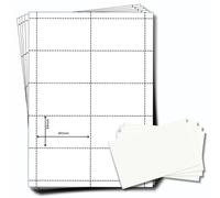 OfficeGear Lot de 250 recharges pour badges d'identification 90 x 54 mm ou 9 cm x 5,4 cm - Blanc A4 150 g/m² - 25 feuilles de 250 cartes perforées imprimables pour porte-badges de conférence