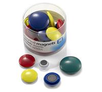 Officemate Aimants ronds recouverts de plastique - Aimants durables pour l'école, le bureau, le réfrigérateur, le tableau blanc, la cuisine, le tableau d'affichage - 5 couleurs assorties (lot de 30)
