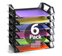 Officemate Lot de 6 Plateaux de Bureau recyclés, Chargement latéral, 15 1/8 x 8 7/8 x 15, Lettre/A4, Noir