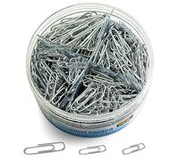 Officemate Lot de 750 trombones revêtus de vinyle - Tailles assorties - Bac de rangement réutilisable pour bureau, école et la maison - Argent (99970)