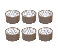OFFICER PRODUCTS 15025021-18 Lot de 6 rouleaux de ruban adhésif d'emballage 66 m Ruban adhésif d'emballage très résistant 48 mm x 66 m Marron Très résistant