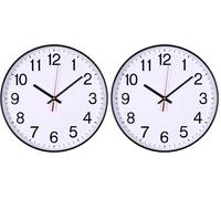 OFFICER PRODUCTS Horloge Murale en Plastique - 30 cm - Chiffres Arabes - Horloge Murale silencieuse à Quartz - pour l'école, Le Bureau, Le Salon, la Cuisine - Analogique - Moderne - Ronde décorative