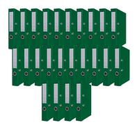 OFFICER PRODUCTS Lot de 24 classeurs Vert DIN A4/50 mm/Papier Carton/Plastique PP Classeur à Fente Classeur de Bureau Classeur en carton Classeur en métal Protection des bords