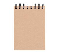 OFFICER PRODUCTS Lot de 8 carnets à spirales - Format A6 - À carreaux - Couverture kraft - 8 pièces - 80 feuilles par bloc-notes - Mini carnet à spirales - Avec reliure à spirale - Bloc-notes d'école