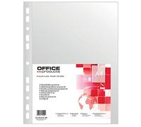 OFFICER PRODUCTS Pochettes porte-documents/Paquet de 100 / DIN A4 / 40 microns/Grainé Ouverture par le haut Pochettes perforées Couverture en plastique perforée pour Papiers Dossiers