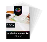 OfficeTree ® 100 feuilles papier calque DIN A4 - 90g/m² qualité premium blanc - dessiner créer bricoler invitations de mariage cartes menus bons félicitations - impression recto-verso