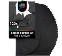 OfficeTree 120x Feuille Noire A4 130g - Papier Noir A4 pour le Bricolage Peindre et Scrapbooking - Feuilles Noires - Feuille Noire Cartonnée - Papier Dessin Noir
