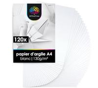 OfficeTree 120x Feuilles Blanches A4 130g - Papier Cartonné Blanc A4 pour le Bricolage, la Découpe & l'Impression - Feuille Blanche Cartonnée A4 - Feuille Cartonnée Blanche - Papier Blanc Cartonné