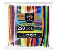 OfficeTree 220 Cure Pipe Chenille - 30 Couleurs in ouleurs Scintillantescure - Pipe Cleaners pour Bricoler - Cure-Pipe pour des Décorations par les Enfants - Fil Chenille Loisir Creatif