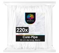 OfficeTree 220 x Cure-Pipe Blanc - 30 cm - Blanc Fils Chenilles Loisirs Creatifs - Cure Pipe Chenille pour le Bricolage - Fil Chenille Loisir Creatif Flexible et Indéformable - Pipe Cleaners