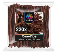 OfficeTree 220 x Cure-Pipe Marron - 30 cm - Marron Fils Chenilles Loisirs Creatifs - Cure Pipe Chenille pour le Bricolage - Fil Chenille Loisir Creatif Flexible et Déformable - Pipe Cleaners