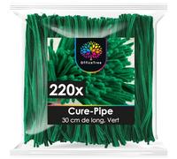 OfficeTree 220 x Cure-Pipe Vert - 30 cm - Fils Chenilles Loisirs Creatifs - Cure Pipe - Fil Chenille Vert pour le Bricolage - Fil Chenille Loisir Creatif Flexible et Déformable - Pipe Cleaners
