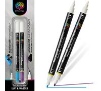 OfficeTree 2x Stylo Couture Tissu Effacable - Auto-extinguible et Hydrosoluble - Feutre Couture Effacable - Stylo Broderie pour les Travaux D'Aiguille - Feutre Tissus Effacable Couture