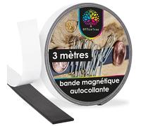 OfficeTree 3m Bande Magnetique Adhesive - Noir - 12,7mm Largeur - Rouleau Aimanté Adhésif - Ruban Magnétique Adhésif - Bande Magnétique Autocollante - Bande Aimantée - Bande Magnétique Adhésive