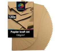 OfficeTree Lot de 50 feuilles de papier kraft A4 100 g - Papier kraft A4 - Papier cartonné pour bricolage, invitations de mariage, cartes de menus - Papier cartonné A4 - Papier marron A4 - Papier
