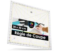 OfficeTree Regle Patchwork Couture 30x30 cm - Regle 30 cm - Regle de Decoupe - Règle Patchwork pour Cutter Rotatif - Patchwork Materiel - Regle de Couture - Règle Japonaise Couture
