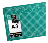 OfficeTree® Tapis de Decoupe Autocicatrisant A3- Plaque de Découpe - Tapis Coupe Couture pour Découpages Professionnels - 3 Couches de PVC Recyclable - (Vert)