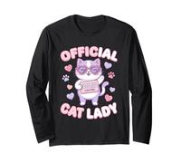Official Cat Lady Crazy Cat Lady Club Lifetime Cat Manche Longue