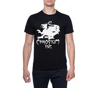 Official Chaosium Inc. Logo (White) Hommes T-Shirt Noir Col Rond Men Black Round Neck