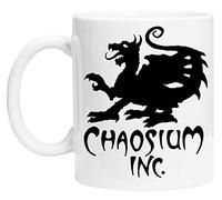 Official Chaosium Inc. Logo (White) Tasse de Tasse Réutilisable en Verre Blanc Pour le café de thé Coffee Cup