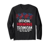 Official Fireworks Technician If You See Me Running 4th July Manche Longue