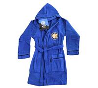 Official Inter F.C. - Peignoir à capuche officiel Inter FC - 100 % micro éponge de pur coton - Noir et bleu - Tailles : S ; M ; L ; XL ; XXL - Homme M - 46 / 48