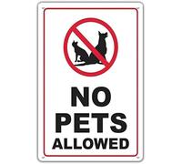 Official No Pets Dogs Allowed Sign Vintage Metal Tin Plaque for Office Building Mall Public Space 8 X 12 in