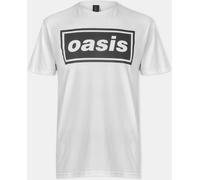 Official Oasis T-Shirt Mens Wht Box Logo Petit Male