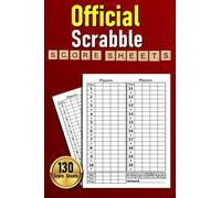 Official Scrabble Score Sheets: 130 Score Pads for Scorekeeping, Scrabble Game Score Cards, Scrabble Score Pads with Size 6 x 9 inches