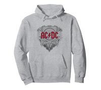 Officiel AC/DC Groupe Rock Black Ice Rouge Musique Band Sweat à Capuche, Unisexe pour Adultes, Gris Chiné, XL