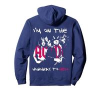 Officiel AC/DC I'm on The Highway to Hell Groupe Musique Sweat à Capuche, Unisexe pour Adultes, Bleu Marine, M