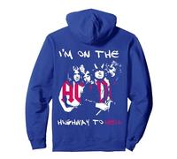 Officiel AC/DC I'm on The Highway to Hell Groupe Musique Sweat à Capuche, Unisexe pour Adultes, Bleu Royal, XXL