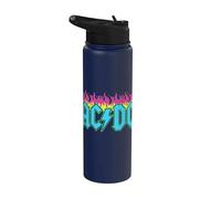 Officiel AC/DC Neon Flames Hard Rock Band Femme Stainless Steel Insulated Water Bottle