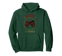 Officiel AC/DC Noël Groupe Rock Musique Brian Johnson Roll Sweat à Capuche, Unisexe pour Adultes, Vert Forêt, L
