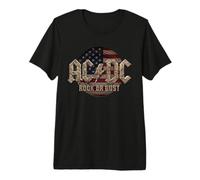 Officiel AC/DC Rock Or Bust US Flag Rock Band T-Shirt Haut de Gamme