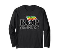 Officiel Bob Marley Logo Drapeau Jamaïque Reggae Vintage Manche Longue