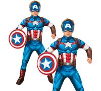 Officiel Captain America de Luxe Super Héro Marvel Costume Déguisement Garçon