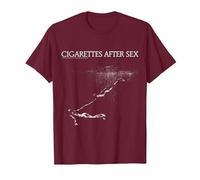 Officiel Cigarettes After Sex Heavenly Indie Pop T-Shirt, Homme, Marron, S