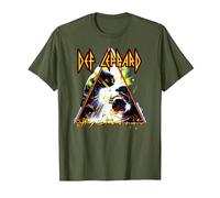 Officiel Def Leppard Hysteria Rock Music Band T-Shirt, Homme, Olive, M