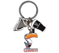 Officiel Guinness Multi-Charm Porte-Clés avec Pinte, Harpe et Toucan Breloques