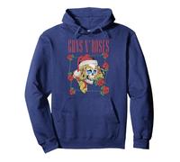 Officiel Guns N' Roses Crâne Vintage Noël Rétro Hard-Rock Sweat à Capuche, Unisexe pour Adultes, Bleu Marine, XL