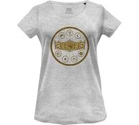 Officiel House of Dragon T-Shirt Femme God Kings Fire and Blood Imprimé Cotton Round Neck Tee Westeros Inspired Casual Wear Breathable Short Sleeve Top - Targaryen Fan Gift, Gris Melange_Taille L