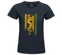 Officiel House of Dragon T-Shirt Femme Targaryen Dragons Imprimé Cotton Round Neck Tee Westeros Inspired Casual Wear Breathable Short Sleeve Top - Targaryen Fan Gift, Navy_Taille XL