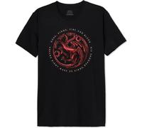 Officiel House of Dragon T-Shirt Homme Dreams Didn't Make us Kings Imprimé Cotton Round Neck Tee Westeros Inspired Casual Wear Breathable Short Sleeve Top - Targaryen Fan Gift, Noir_Taille L