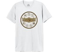 Officiel House of Dragon T-Shirt Homme God Kings Fire and Blood Imprimé Cotton Round Neck Tee Westeros Inspired Casual Wear Breathable Short Sleeve Top - Targaryen Fan Gift, Blanc_Taille L
