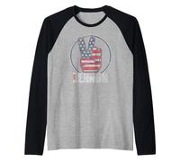 Officiel John Lennon Peace Sign Vintage Rock Pop Manche Raglan
